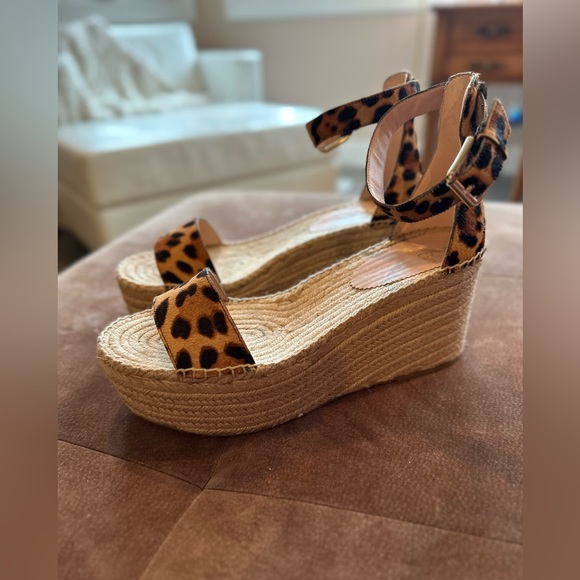 J Crew Platform espadrille sandals in leopard calf hair - Picture 5 of 6